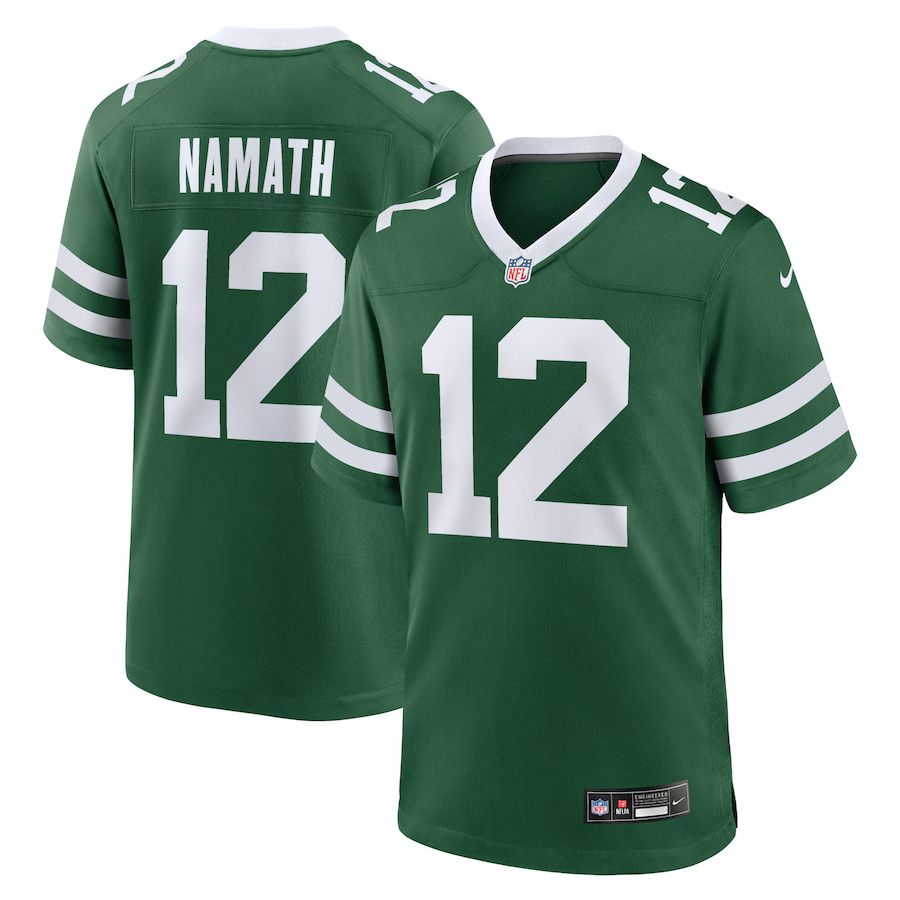 Men New York Jets 12 Joe Namath Nike Legacy Green Game NFL Jersey